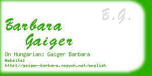barbara gaiger business card